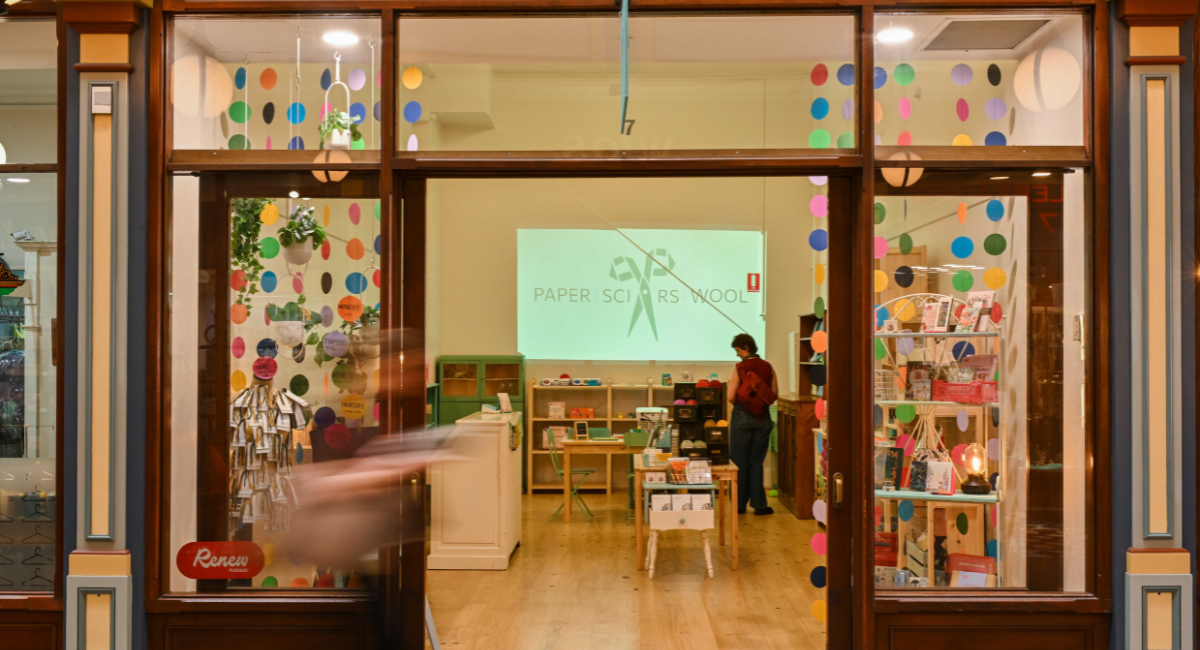 PAPER SCISSORS WOOL ADELAIDE ARCADE SHOP 7