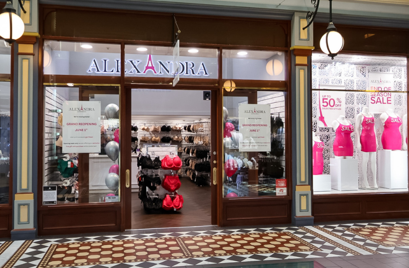 Alexandra Lingerie Reopens at Adelaide Arcade