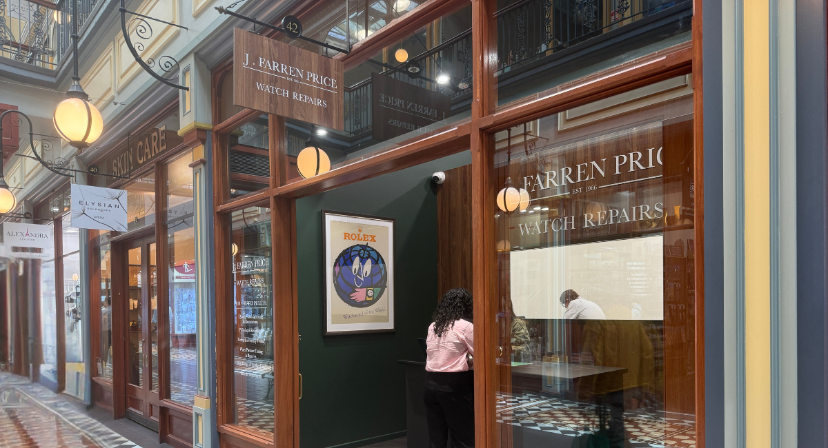 J Farren Price Watch Repairs Adelaide Arcade